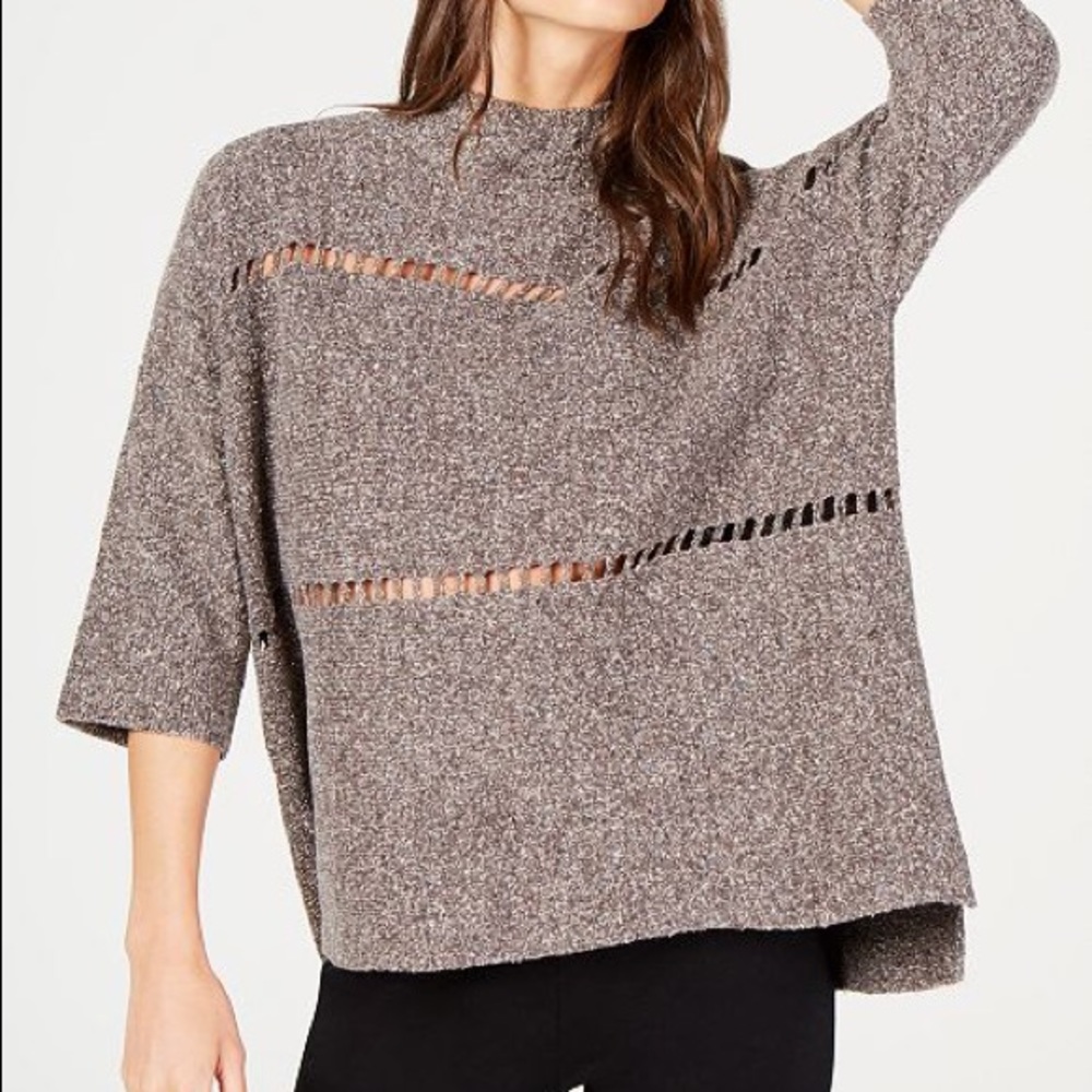 {French Connection} NAVY cut sweater 3/4 sleeve
